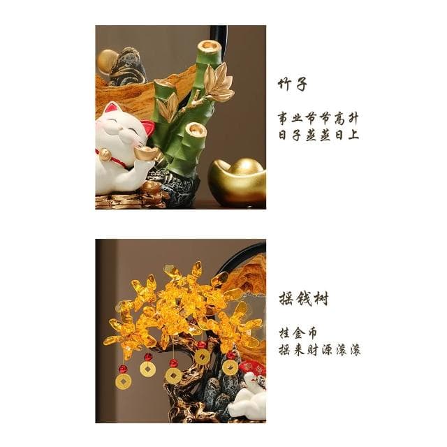搖錢樹辦公室招財進寶擺件招財貓流沙畫喬遷開業大吉禮物高檔禮品
