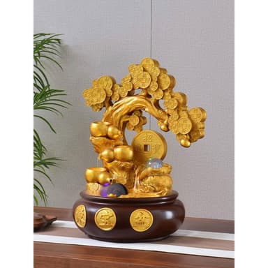 招財進寶流水擺件迴圈水裝飾風水輪噴泉客廳辦公室景觀開業禮物