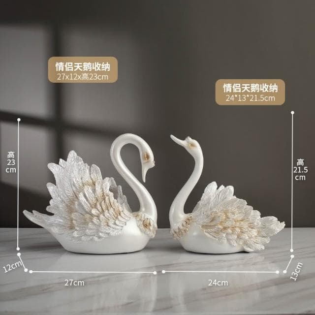 現代簡約情侶天鵝輕奢客廳擺件高級感裝飾工藝品家居飾品結婚禮物
