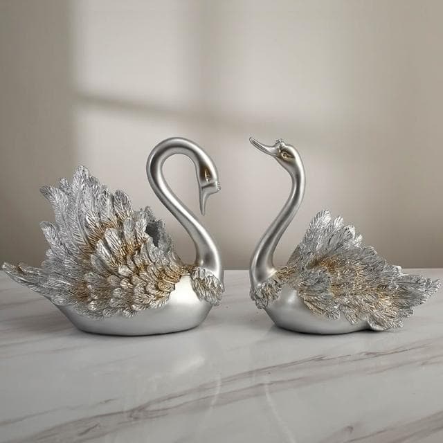 現代簡約情侶天鵝輕奢客廳擺件高級感裝飾工藝品家居飾品結婚禮物