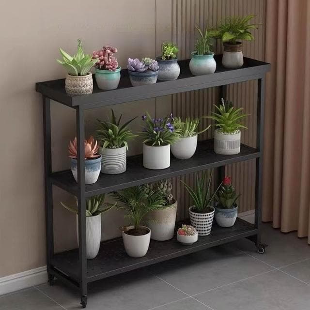 植物架 可移動花架子 盆栽架 移動置物架 落地式花架 陽臺簡約現代花盆架 鐵藝植物擺放層架