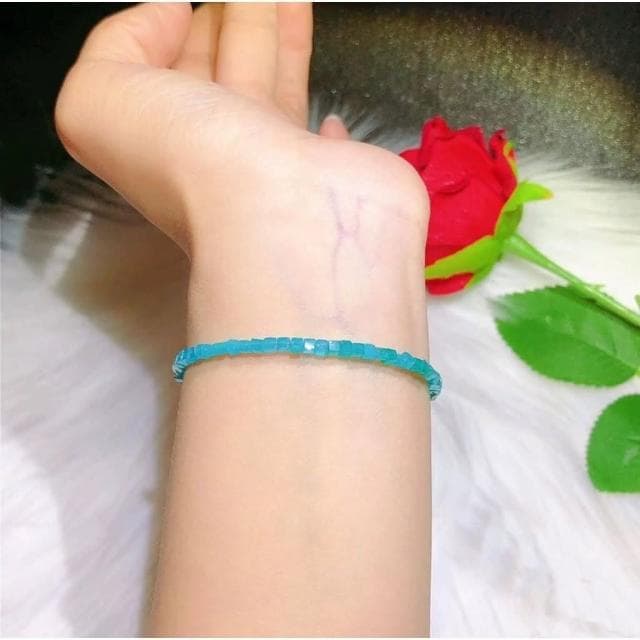 【開運堂】碧藍之海 ２ｍｍ極細天河石細小手鍊女生簡約可愛手繩學生生日禮物情人節禮物聖誕節****情侶閨密