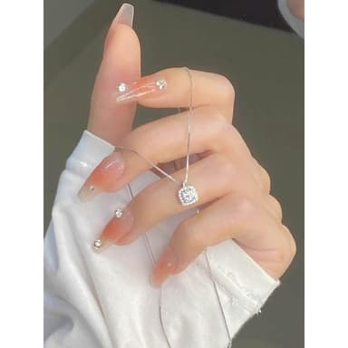 999純銀方糖項鏈女2025年新款爆款輕奢小眾送女友閨蜜情人節禮物