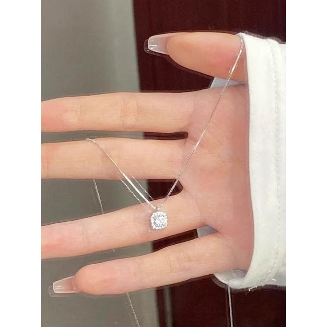 999純銀方糖項鏈女2025年新款爆款輕奢小眾送女友閨蜜情人節禮物