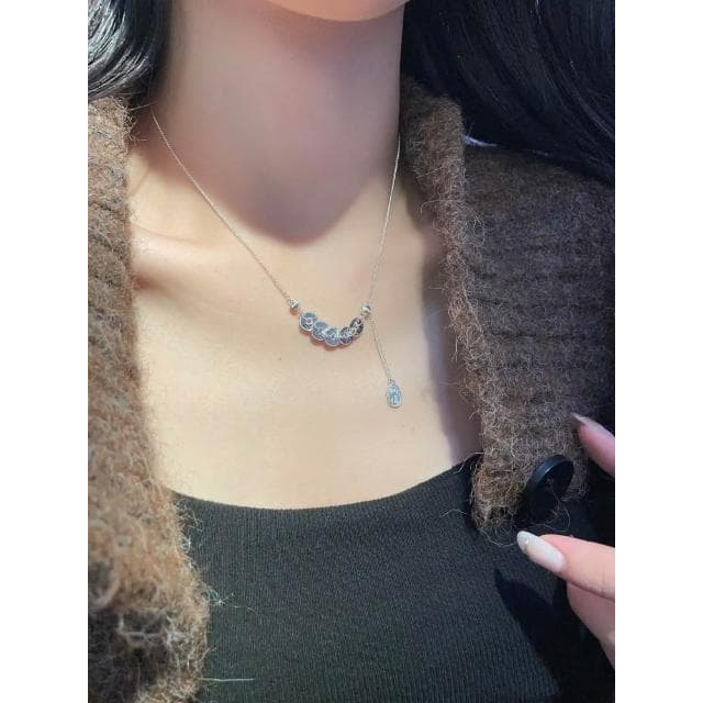 999純銀銅錢五帝錢幣項鏈女高級感輕奢小眾鎖骨鏈送媽媽女友禮物