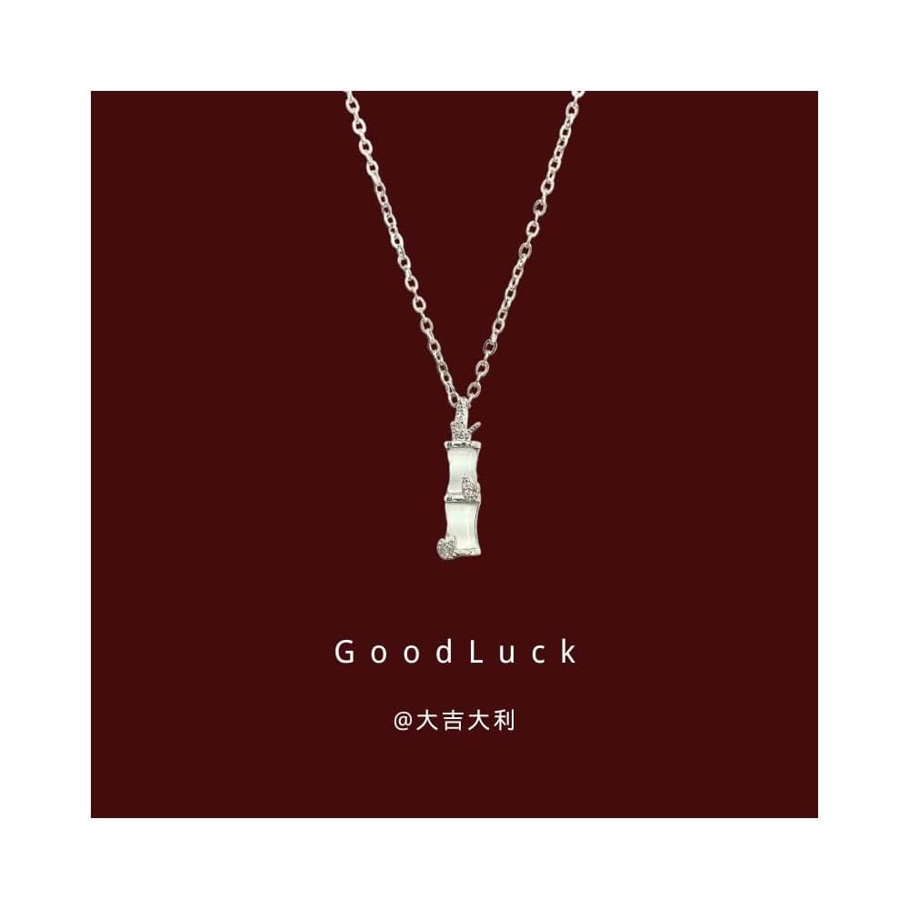 999純銀竹節項鏈女新中式輕奢小眾設計國風鎖骨鏈送閨蜜生日禮物