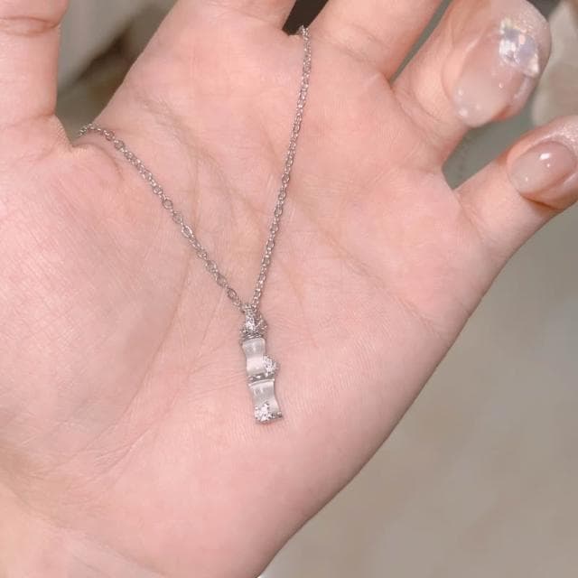 999純銀竹節項鏈女新中式輕奢小眾設計國風鎖骨鏈送閨蜜生日禮物
