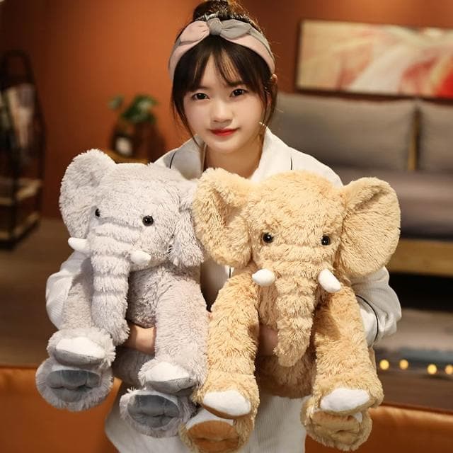 大象毛絨玩具公仔娃娃可愛仿真小象玩偶兒童生日禮物可愛抱著床上
