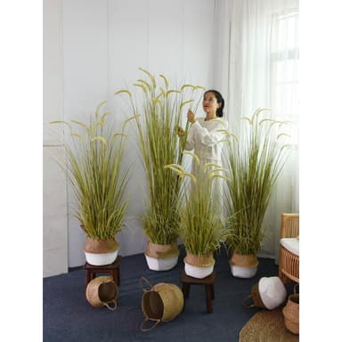 仿真綠植狗尾巴草假蘆葦草落地盆栽裝飾盆景室內客廳植物造景擺件