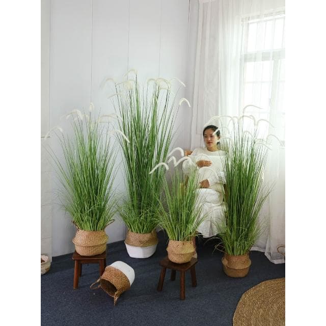 仿真綠植狗尾巴草假蘆葦草落地盆栽裝飾盆景室內客廳植物造景擺件
