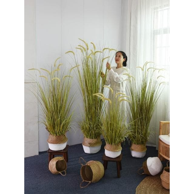 仿真綠植狗尾巴草假蘆葦草落地盆栽裝飾盆景室內客廳植物造景擺件