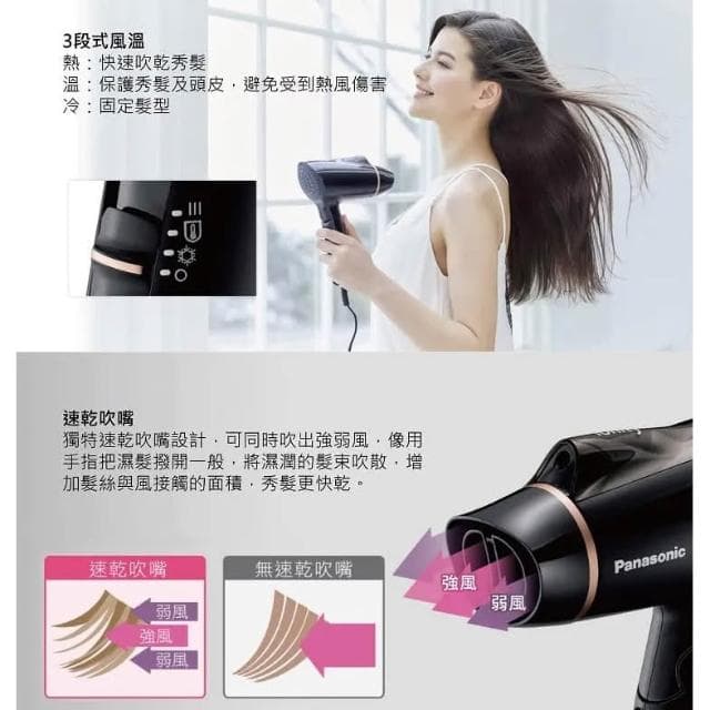 Panasonic國際 負離子吹風機EH-NE21-K