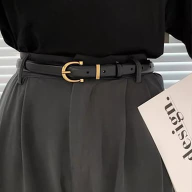 【LEESA】真皮腰帶\皮帶女\腰帶\復古皮帶\精品皮帶\牛皮皮帶\女款皮帶\細腰帶\細皮帶\皮具\韓國皮帶\白色皮帶\禮物