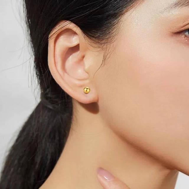 【LEESA】925純銀\圓球\耳釘\小耳環\防過敏耳環\純銀耳環\925銀針\耳飾\簡約\時尚\飾品\耳環\女生耳環\設計感
