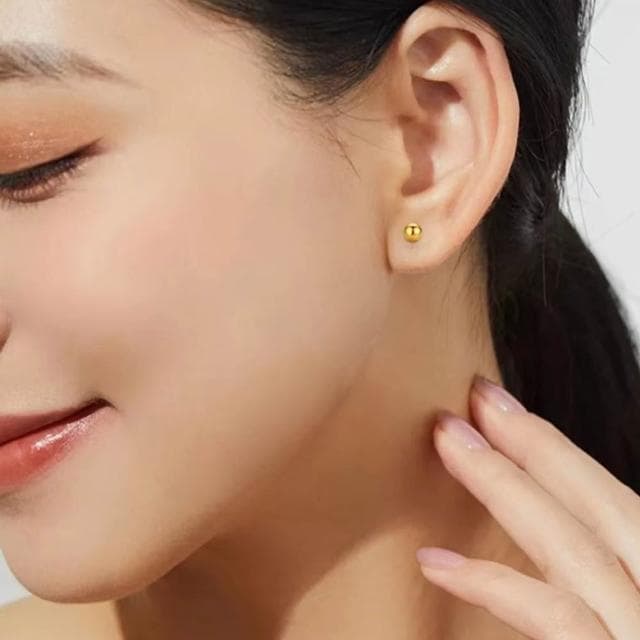 【LEESA】925純銀\圓球\耳釘\小耳環\防過敏耳環\純銀耳環\925銀針\耳飾\簡約\時尚\飾品\耳環\女生耳環\設計感