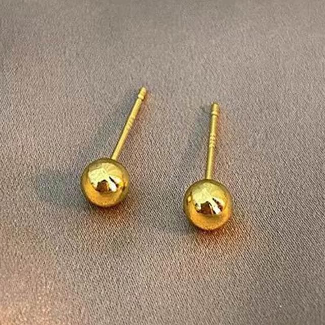 【LEESA】925純銀\圓球\耳釘\小耳環\防過敏耳環\純銀耳環\925銀針\耳飾\簡約\時尚\飾品\耳環\女生耳環\設計感