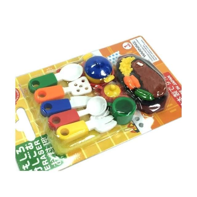 【iwako】餐具 廚房 組合 造型 橡皮擦 ER-981028 場景 家家酒 仿真 紙卡 組合 送禮療癒小物 造型橡皮擦