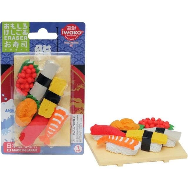 【iwako】壽司組合 造型 橡皮擦 ER-961082 食物 餐點 家家酒 仿真 組裝 橡皮擦 紙卡 組合 送禮療癒小物 造型橡皮擦