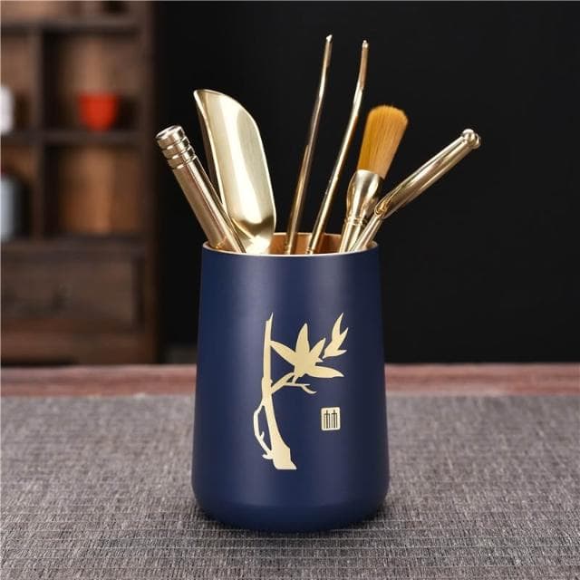 揮揮輕奢百貨 茶道六君子黃銅 功夫茶具配件套裝大全 君子泡茶工具 茶刀 茶夾 茶洗