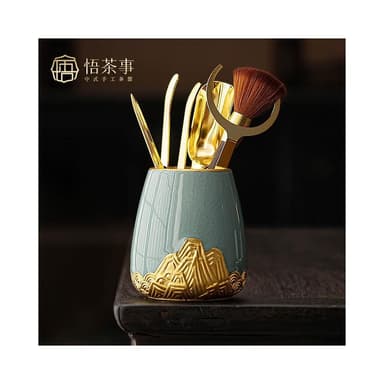 揮揮輕奢百貨 悟茶事茶道六君子套裝 中式高檔茶台桌泡茶工具 茶刀茶夾刷配件大全
