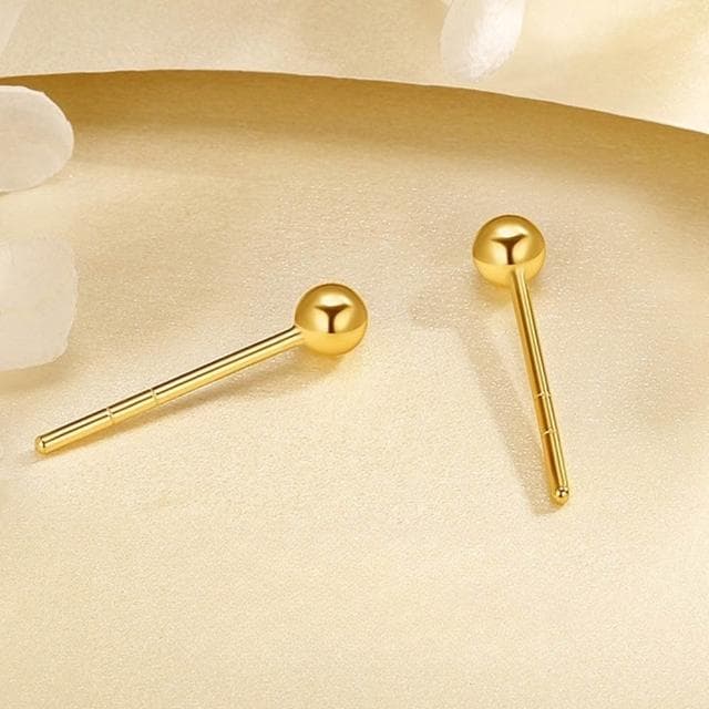 【LEEHER】女生/飾品/耳環/925純銀/圓球/耳釘/小耳環/防過敏耳環/純銀耳環/925銀針/耳飾/簡約/時尚/設計感
