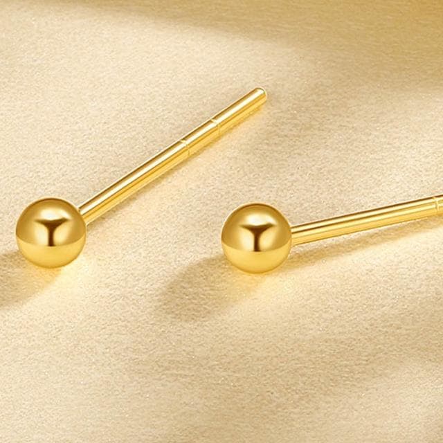 【LEEHER】女生/飾品/耳環/925純銀/圓球/耳釘/小耳環/防過敏耳環/純銀耳環/925銀針/耳飾/簡約/時尚/設計感
