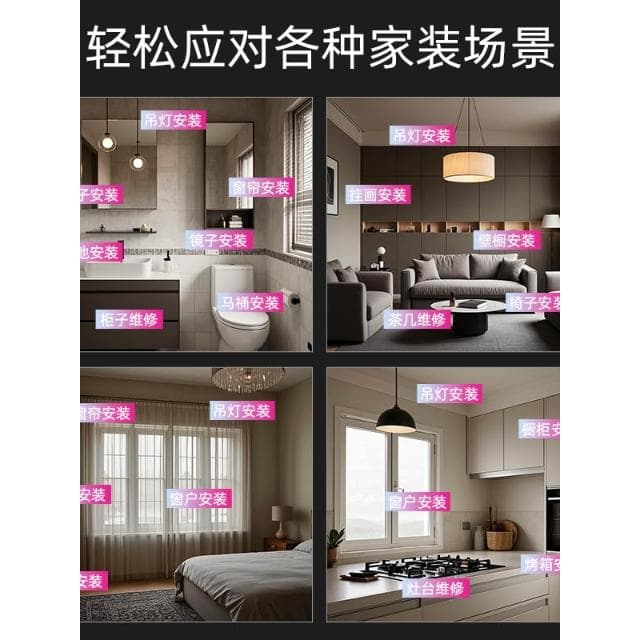 瑞德家用工具箱五金扳手螺絲刀鉗子日常家庭多功能維修粉色套裝