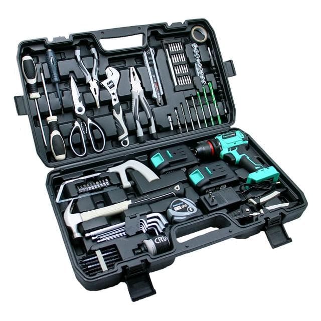 無刷電鑽家用工具箱套裝手槍鑽車載電工五金工具套裝電動螺絲刀