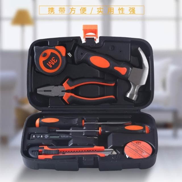 家用工具老虎鉗錘子套裝工具箱螺絲刀卷尺鉗子扳手五金組合小全套