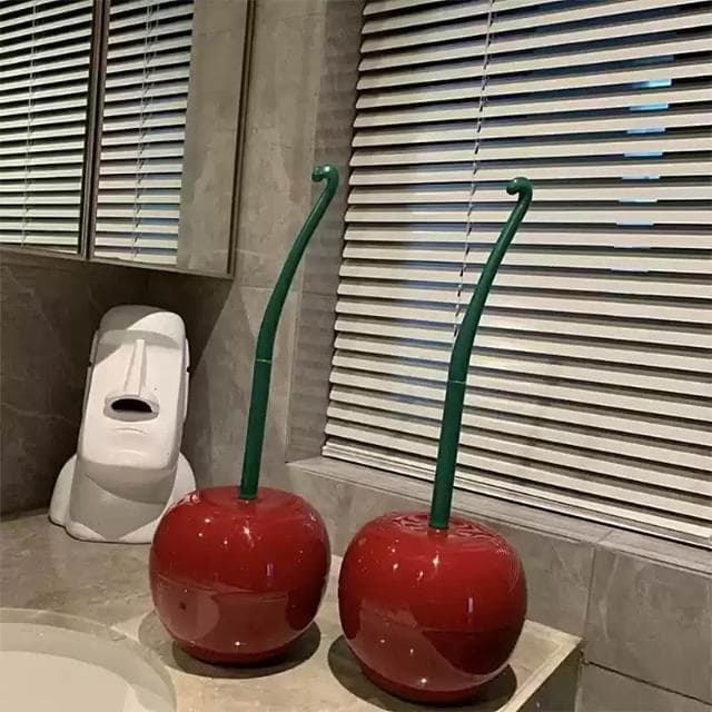 櫻桃馬桶刷  交換禮物創意造型馬桶刷 搞笑禮物 紅刷頭櫻桃馬桶刷 聖誕禮物 廁所刷套裝 塑料刷子清潔刷 大信百貨