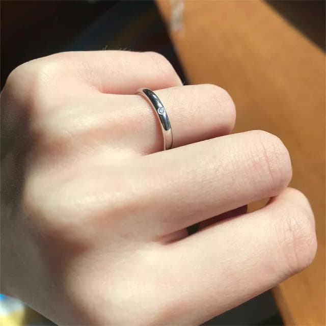 【LEESA】s925純銀\情侶戒指\飾品\銀飾\可調節\情侶對戒\男戒\女戒\情人節禮物\戒指\對戒\莫桑石\生日禮物