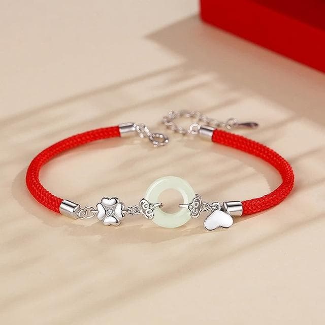 【巴黎精品】現貨+預購 925純銀手鍊情侶手繩黑曜石和闐玉平安扣生日情人節禮物男女飾品2款v1ar13