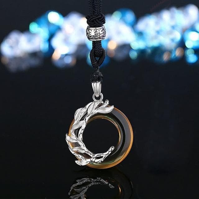 【巴黎精品】現貨+預購 925純銀項鍊情侶對鍊平安扣黑曜石貓眼石生日情人節禮物男女飾品4款v1ar28