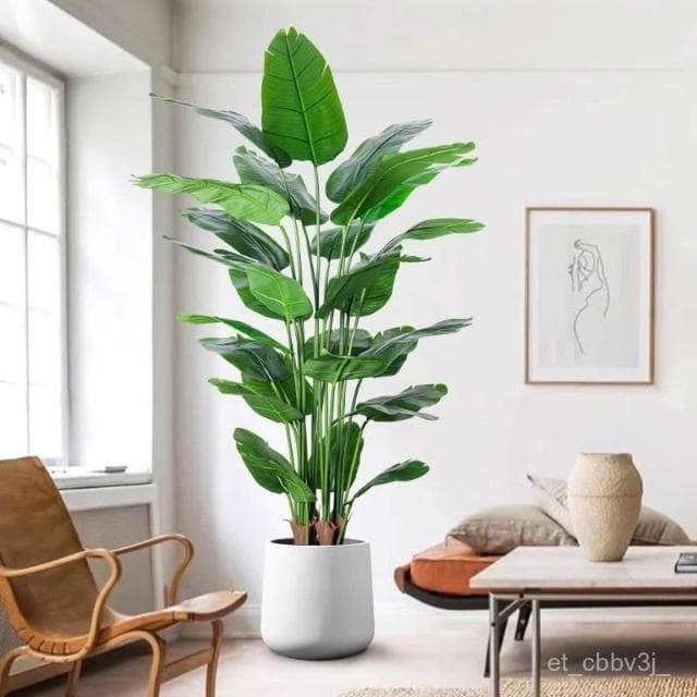 熱賣🔥天堂鳥仿真綠植高端輕奢仿生花客廳大型室內盆栽擺件裝飾樹假植物 居傢裝飾 仿真植物 人造樹 假樹 假植物