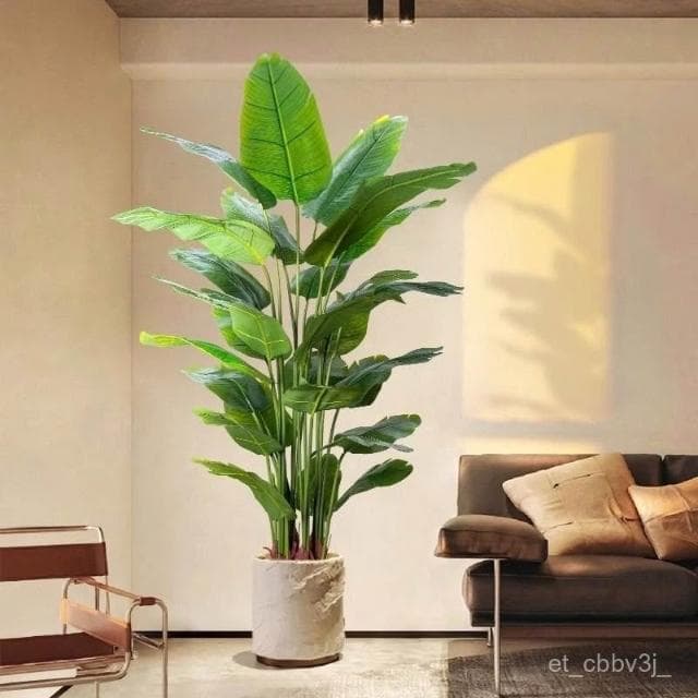 熱賣🔥天堂鳥仿真綠植高端輕奢仿生花客廳大型室內盆栽擺件裝飾樹假植物 居傢裝飾 仿真植物 人造樹 假樹 假植物