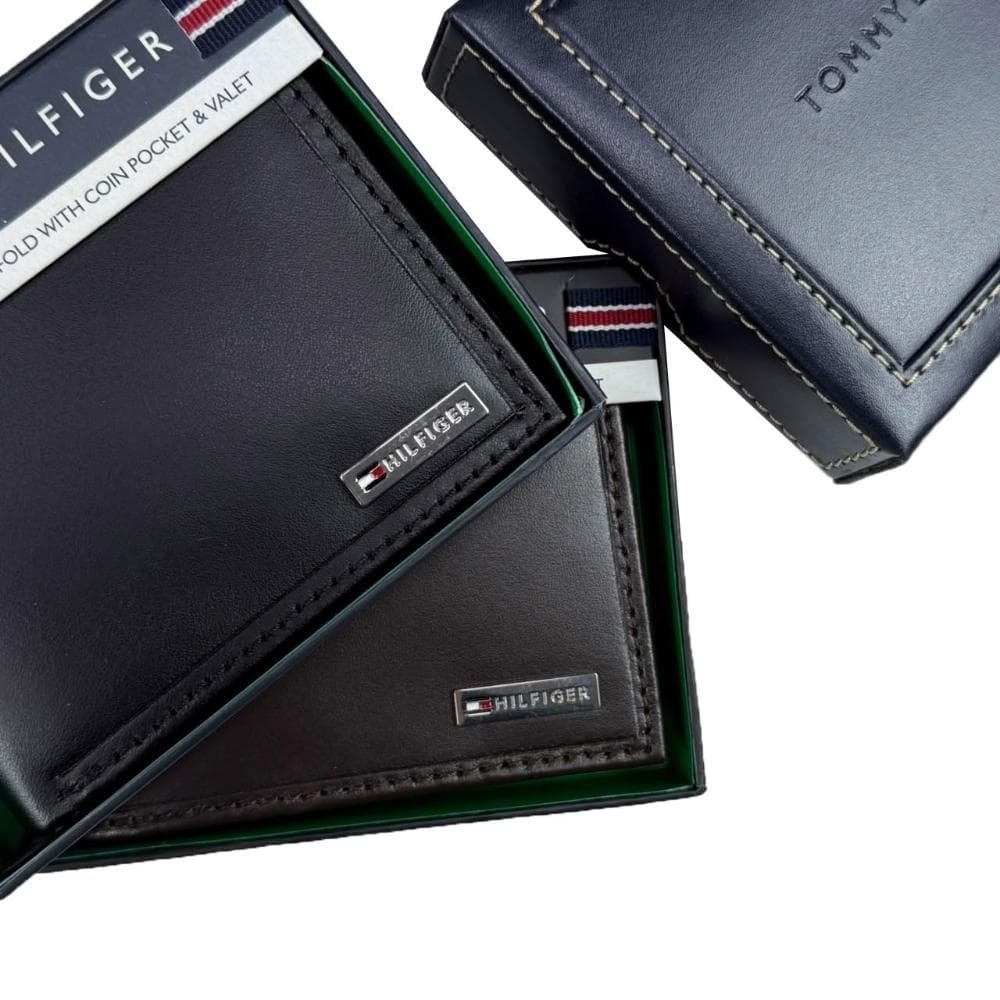 【Tommy Hilfiger】TOMMY HILFIGER 短夾 兩色 銘版 含零錢袋 皮夾  錢包 短夾  LOGO  生日禮物 禮盒 #7127