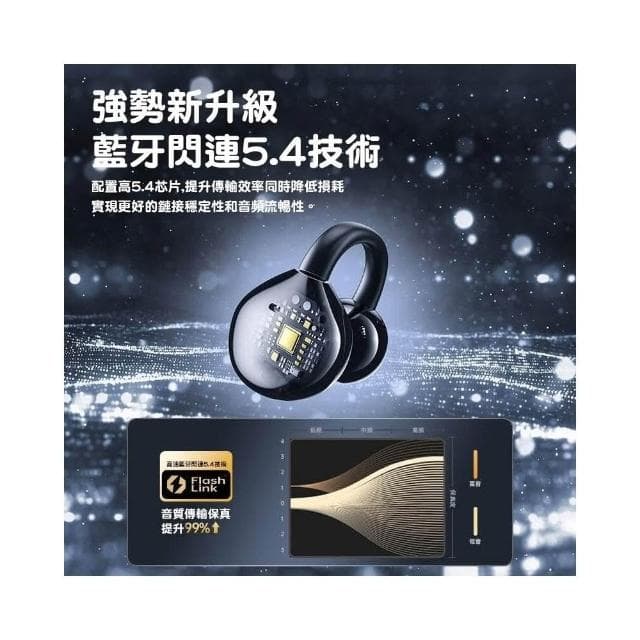 藍芽5.4無線耳機 耳夾式藍芽耳機不入耳降噪耳機 耳骨傳導藍牙耳機 夾耳式耳機 ows開放式聽感藍芽耳機 跑步運動耳機