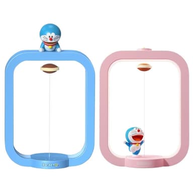 【Doraemon 哆啦A夢】銅鑼燒磁懸浮夜燈 ( 檯燈 床頭燈 小夜燈 書桌燈 玄關照明燈 冷暖燈光調節 三檔色溫 送禮創意家居 手辦 公仔 擺件 玩具  兒童夜燈 臥室裝飾 送禮 生日禮物 交換禮物 聖誕禮物)