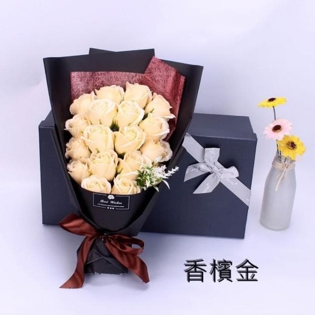 台灣現貨 香皂花 假花 仿真花 情人節花束 18朵花束 玫瑰花 情人節禮物 畢業禮物 教師節禮物 母親節禮物 情人節
