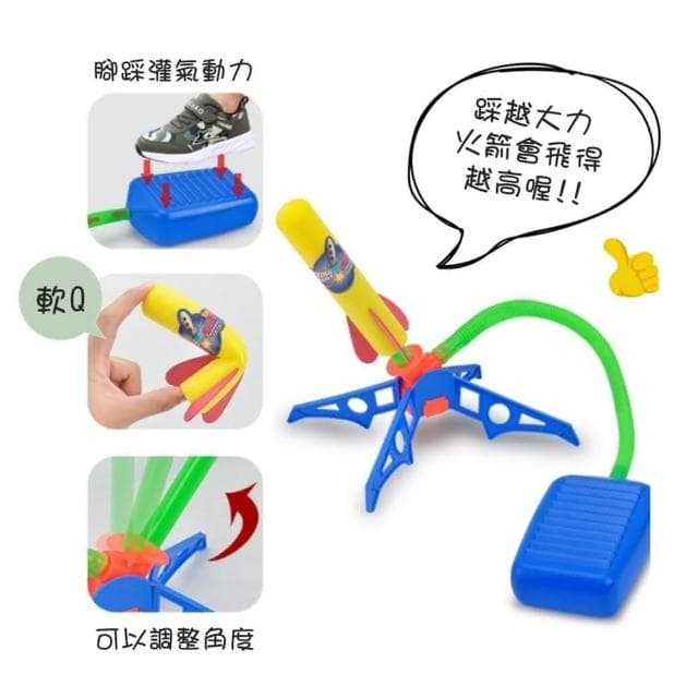 腳踩沖天火箭 兒童戶外玩具 腳踩沖天火箭 衝天火箭炮 聖誕節禮物 火箭發射玩具 沖天火箭筒 空氣火箭