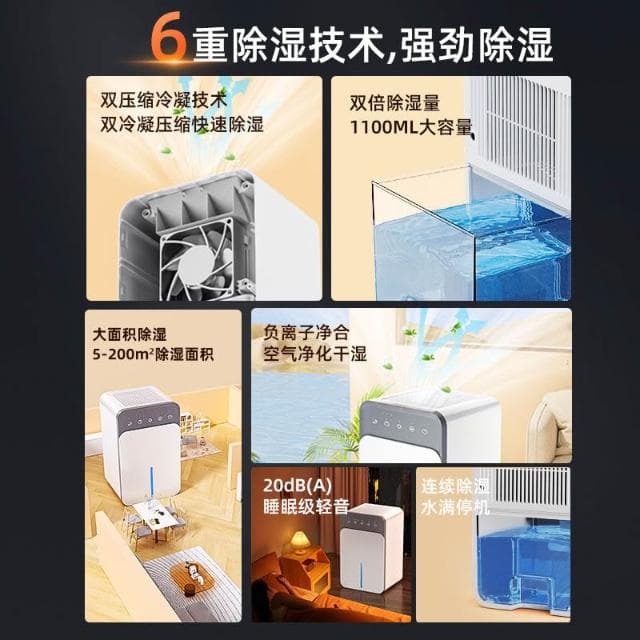 2025新款除濕機家用靜音抽濕機室內回南天吸濕除潮空氣淨化器神器