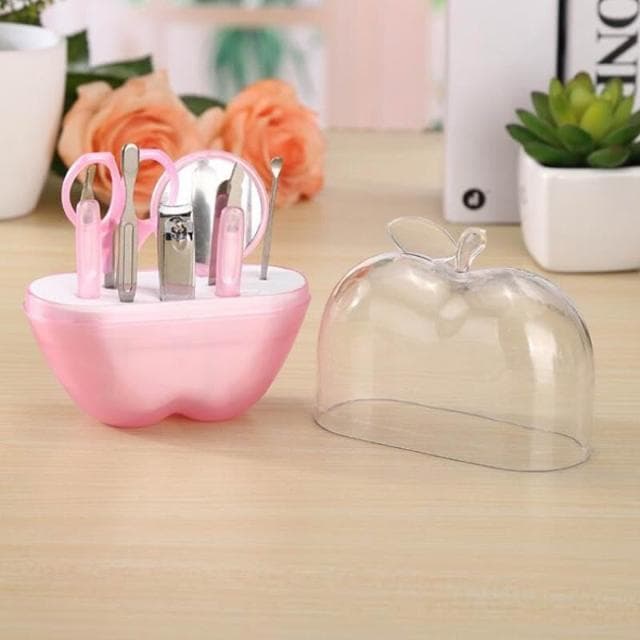佳音書坊/生活用品 蘋果造型8件不鏽鋼指甲剪套裝美甲指甲刀工具套裝禮品 120元