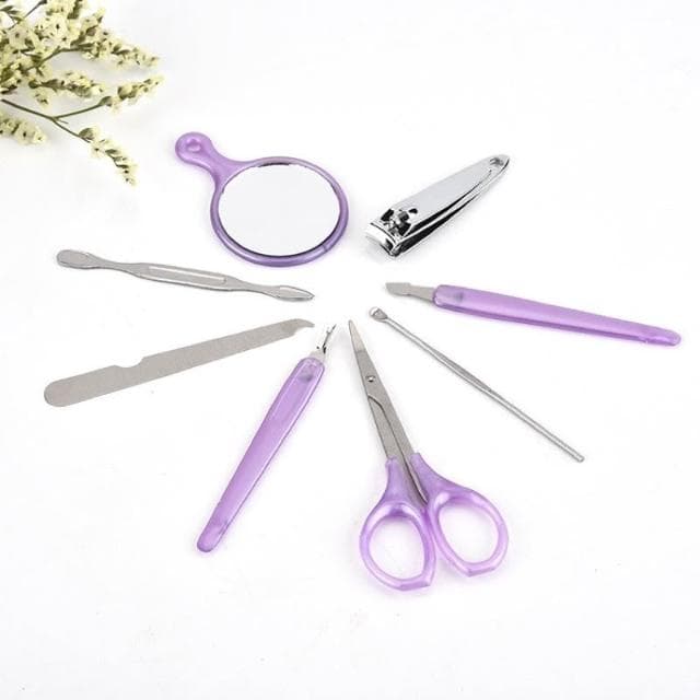 佳音書坊/生活用品 蘋果造型8件不鏽鋼指甲剪套裝美甲指甲刀工具套裝禮品 120元