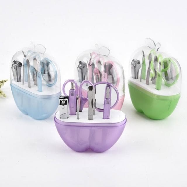 佳音書坊/生活用品 蘋果造型8件不鏽鋼指甲剪套裝美甲指甲刀工具套裝禮品 120元