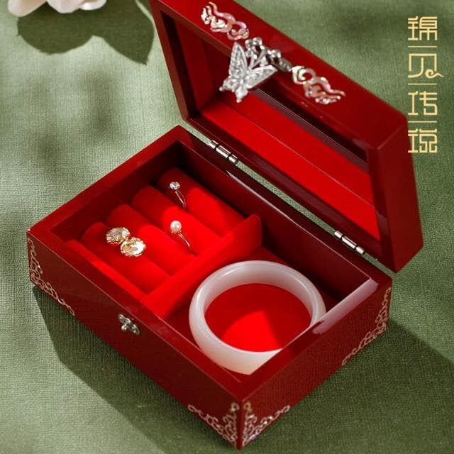 錦貝傳說螺鈿漆器首飾收納盒2024高檔三五金實木質復古典結婚禮物
