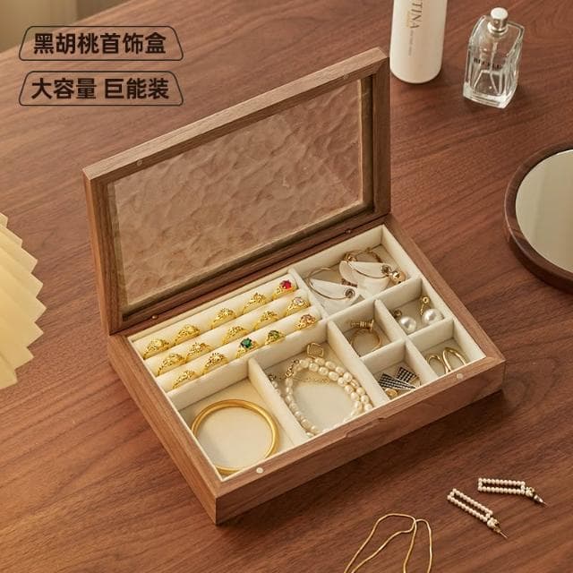 雲沐堂胡桃木首飾收納盒盒大容量高檔創意實木復古高級感輕奢禮物