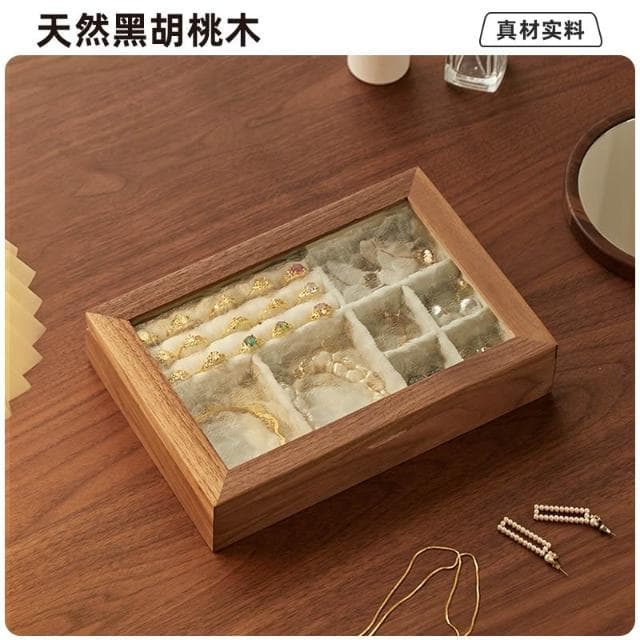 雲沐堂胡桃木首飾收納盒盒大容量高檔創意實木復古高級感輕奢禮物