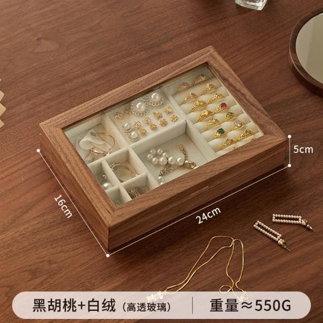 雲沐堂胡桃木首飾收納盒盒大容量高檔創意實木復古高級感輕奢禮物