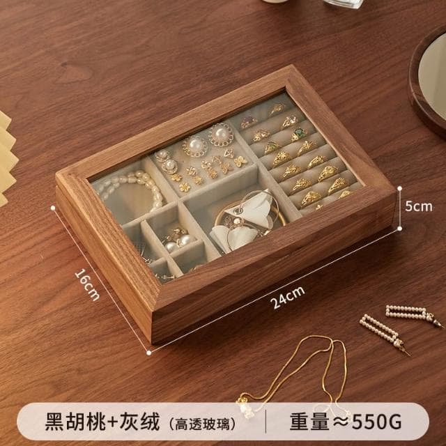 雲沐堂胡桃木首飾收納盒盒大容量高檔創意實木復古高級感輕奢禮物