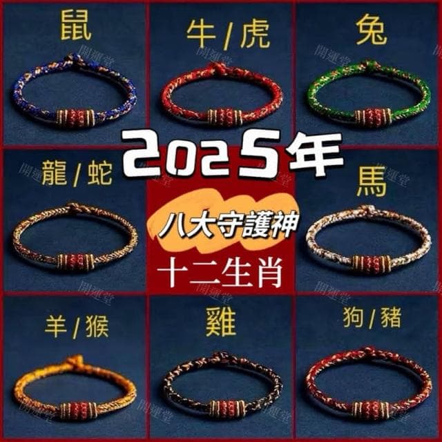 【開運堂】🔥手工編織繩手繩🔥2024年紫南宮過爐12月10日  十二生肖守護神本命年紅繩編繩幸運手繩交換禮物